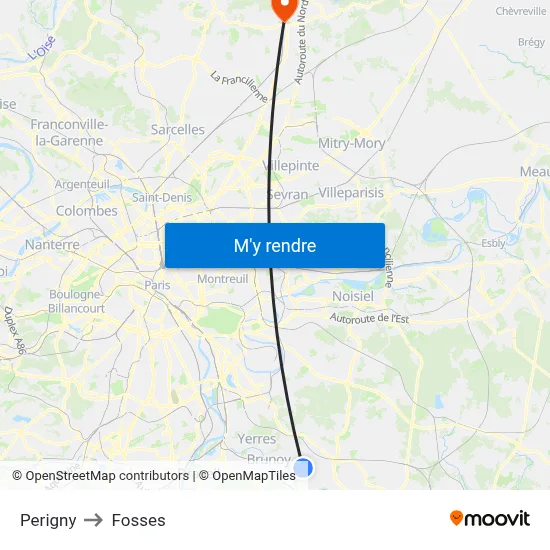 Perigny to Fosses map