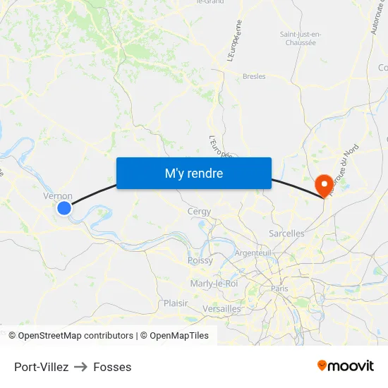 Port-Villez to Fosses map
