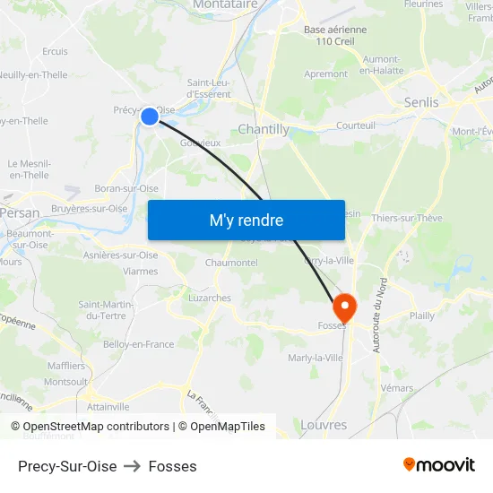 Precy-Sur-Oise to Fosses map