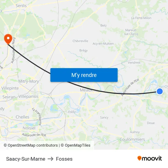 Saacy-Sur-Marne to Fosses map