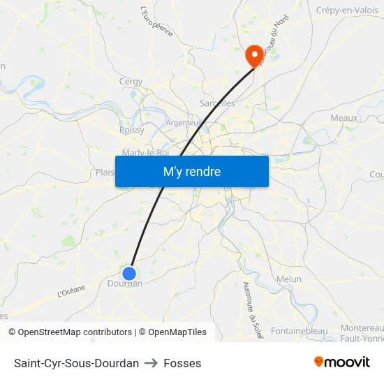 Saint-Cyr-Sous-Dourdan to Fosses map