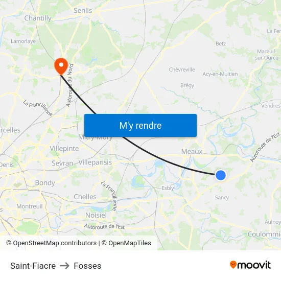 Saint-Fiacre to Fosses map
