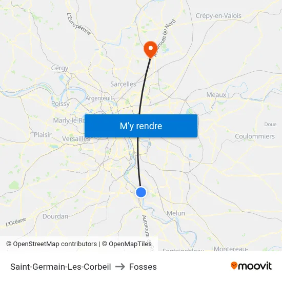 Saint-Germain-Les-Corbeil to Fosses map