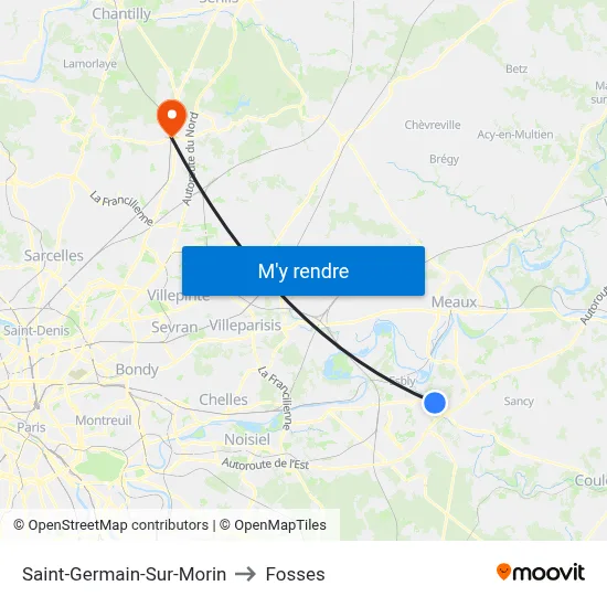 Saint-Germain-Sur-Morin to Fosses map
