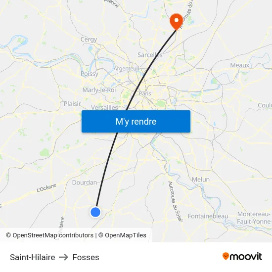 Saint-Hilaire to Fosses map
