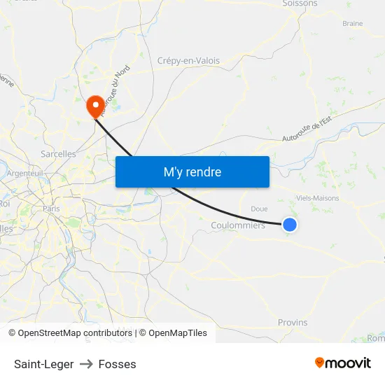 Saint-Leger to Fosses map