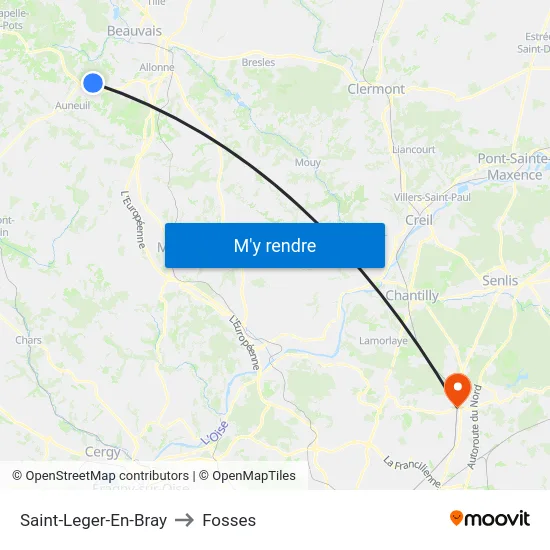 Saint-Leger-En-Bray to Fosses map