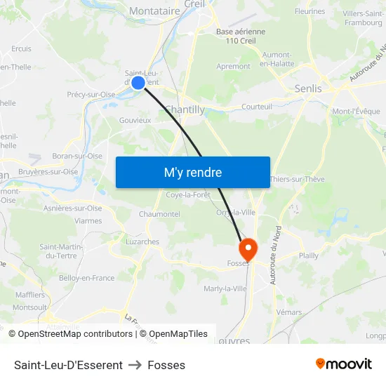 Saint-Leu-D'Esserent to Fosses map