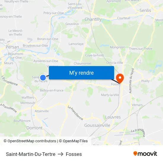 Saint-Martin-Du-Tertre to Fosses map
