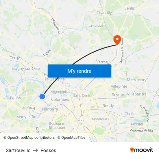 Sartrouville to Fosses map