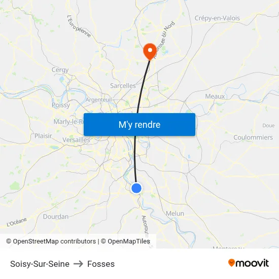 Soisy-Sur-Seine to Fosses map