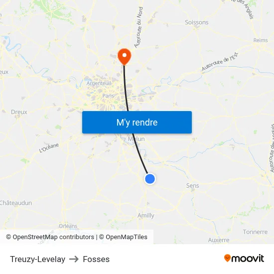 Treuzy-Levelay to Fosses map