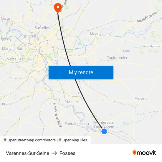 Varennes-Sur-Seine to Fosses map