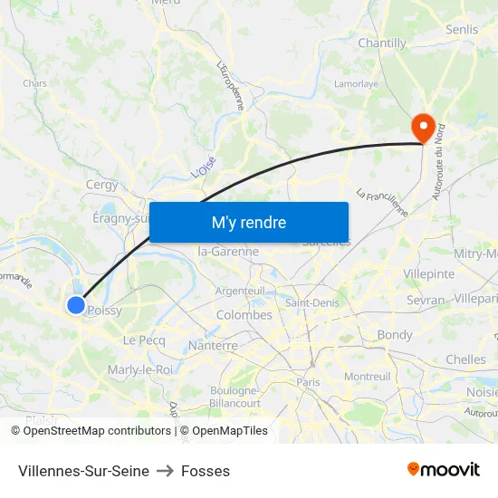 Villennes-Sur-Seine to Fosses map