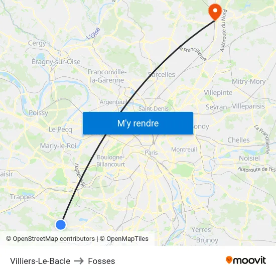Villiers-Le-Bacle to Fosses map