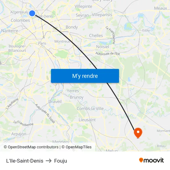 L'Ile-Saint-Denis to Fouju map