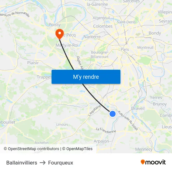 Ballainvilliers to Fourqueux map