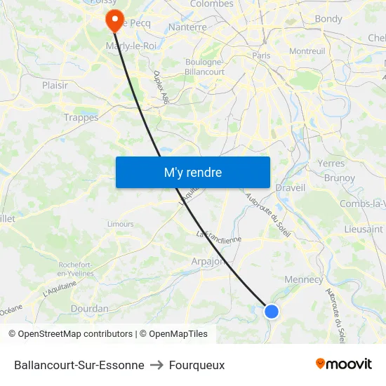 Ballancourt-Sur-Essonne to Fourqueux map