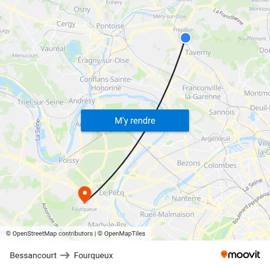 Bessancourt to Fourqueux map