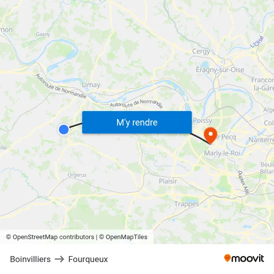 Boinvilliers to Fourqueux map