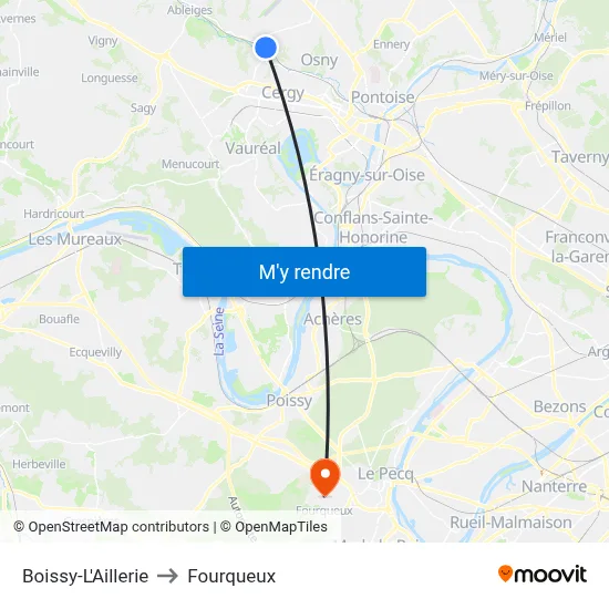 Boissy-L'Aillerie to Fourqueux map