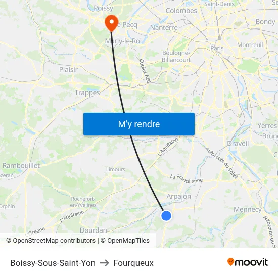 Boissy-Sous-Saint-Yon to Fourqueux map