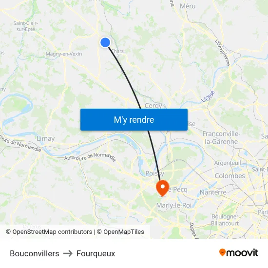 Bouconvillers to Fourqueux map