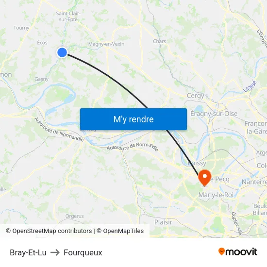 Bray-Et-Lu to Fourqueux map