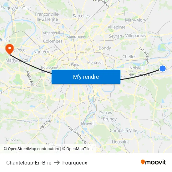 Chanteloup-En-Brie to Fourqueux map