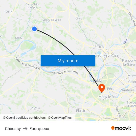 Chaussy to Fourqueux map