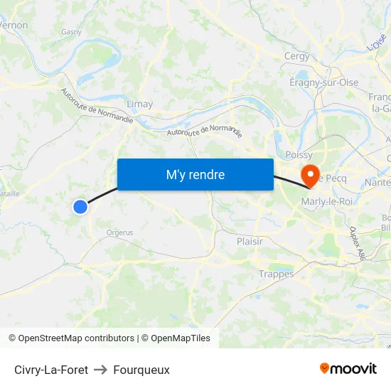Civry-La-Foret to Fourqueux map