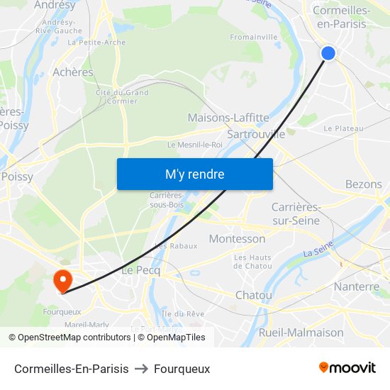 Cormeilles-En-Parisis to Fourqueux map