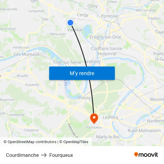 Courdimanche to Fourqueux map