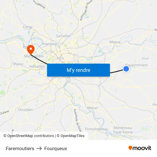 Faremoutiers to Fourqueux map