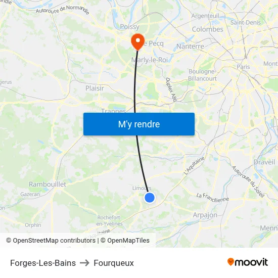 Forges-Les-Bains to Fourqueux map
