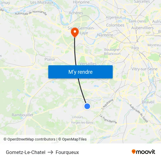 Gometz-Le-Chatel to Fourqueux map