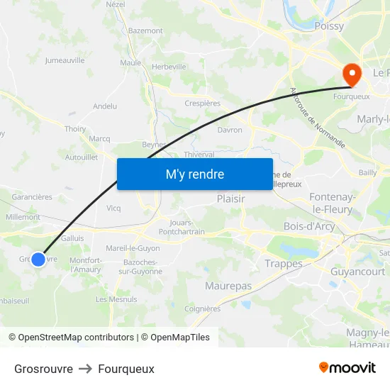 Grosrouvre to Fourqueux map