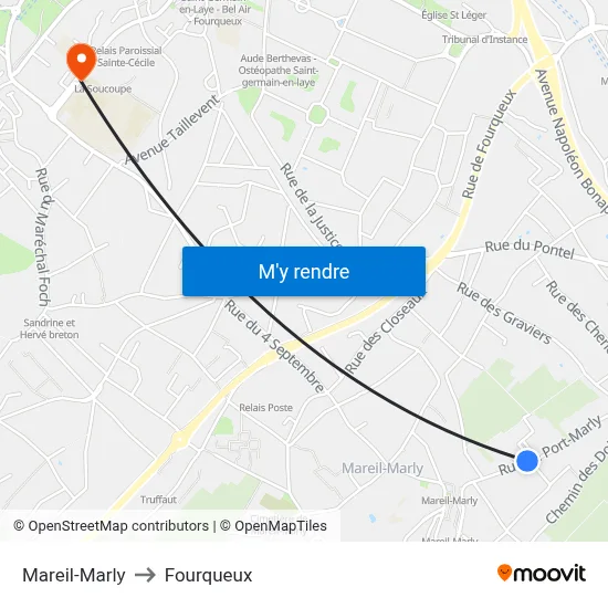 Mareil-Marly to Fourqueux map