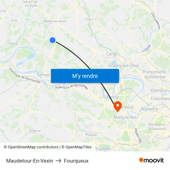Maudetour-En-Vexin to Fourqueux map
