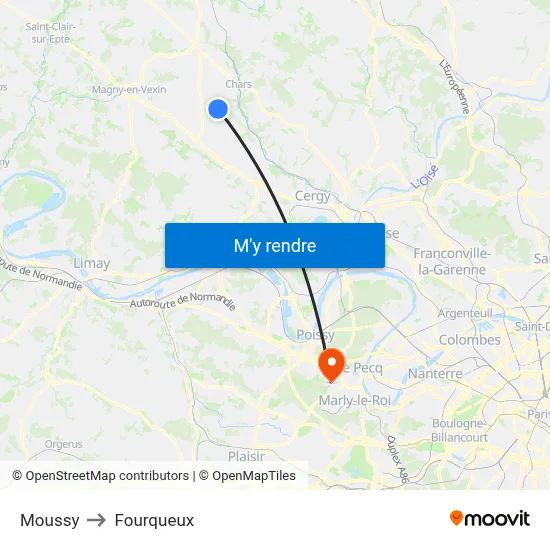 Moussy to Fourqueux map