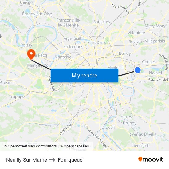 Neuilly-Sur-Marne to Fourqueux map