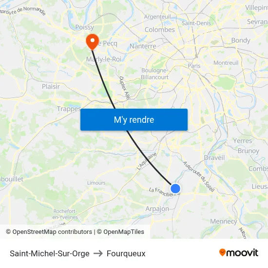 Saint-Michel-Sur-Orge to Fourqueux map