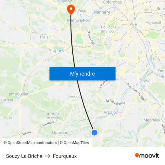Souzy-La-Briche to Fourqueux map