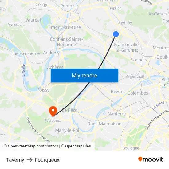 Taverny to Fourqueux map