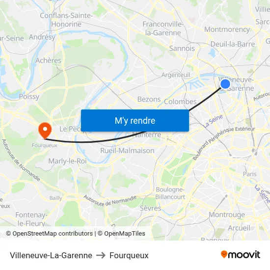 Villeneuve-La-Garenne to Fourqueux map