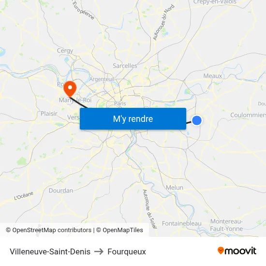 Villeneuve-Saint-Denis to Fourqueux map