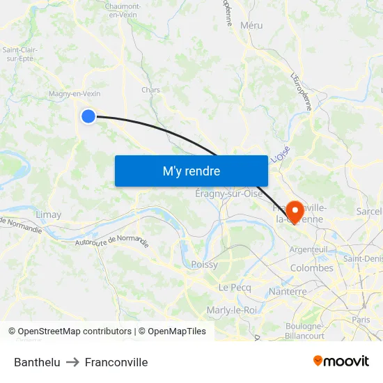 Banthelu to Franconville map
