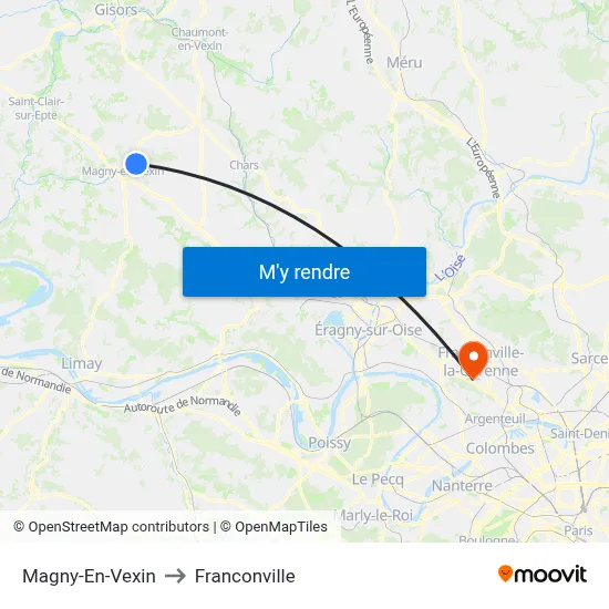 Magny-En-Vexin to Franconville map