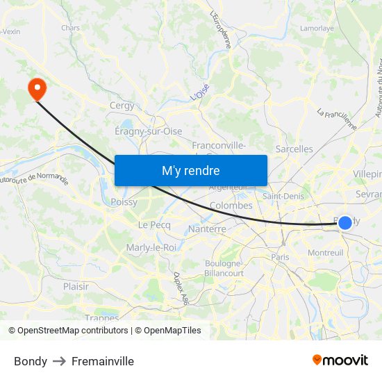 Bondy to Fremainville map