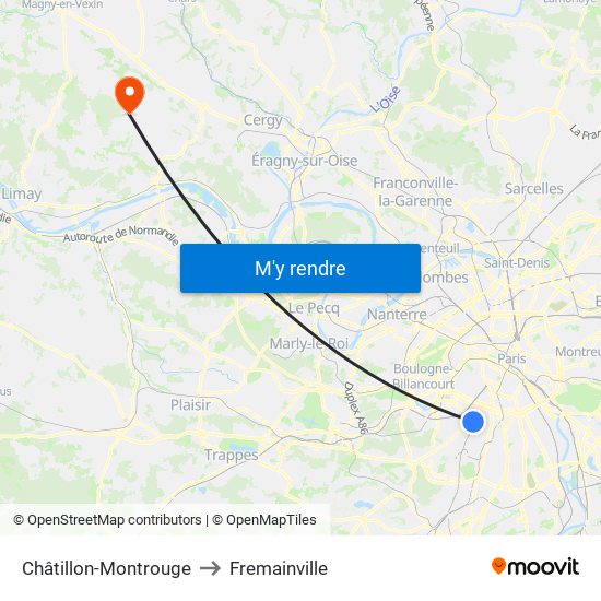 Châtillon-Montrouge to Fremainville map